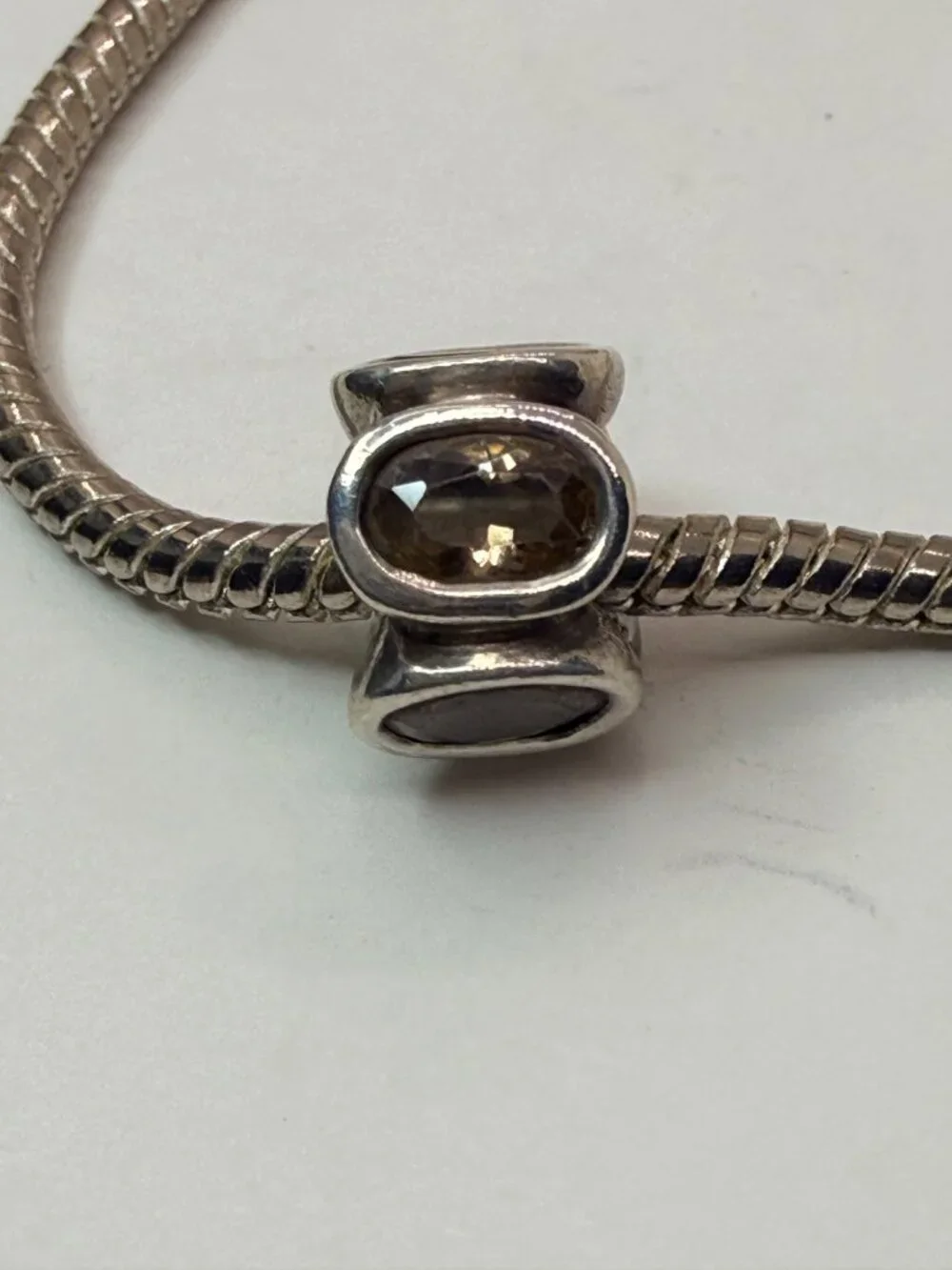 Pandora Retired Natural Light Smoky Quartz Sterling Silver Charm 790351SQ